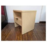 Groove Dowel Side Table with Shelf Natural Wood - Threshold™ Fully Assembled (Damage on Leg)