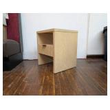 Groove Dowel Side Table with Shelf Natural Wood - Threshold™ Fully Assembled (Damage on Leg)