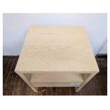 Groove Dowel Side Table with Shelf Natural Wood - Threshold™ Fully Assembled (Damage on Leg)