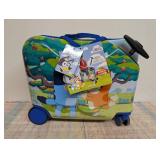 Bluey Checked Hardside Ride on Luggage