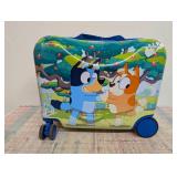 Bluey Checked Hardside Ride on Luggage