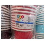 240ct Disposable Paper Party 12 oz Cups in a Variety of Colors