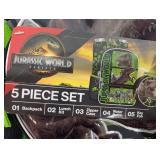Jurassic World Rebirth 5 Pc Backpack Set Lunch Kit Bottle Pencil Pouch Keychain