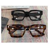 Square Reading Glasses for Women Men, Oversized Rectangle Spring Hinge Bifocals