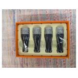 4 Sizes Cigar Nozzle Holder Pure Copper Resin Sculpture Pattern Cigar Pipe Set Vintage Silver