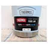 Thermos Icon 16oz Baby Blue Stainless Steel Food Storage Jar with Spoon