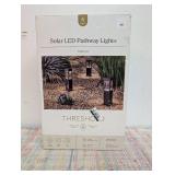 6pk Square Bollard Solar LED Outdoor Path Lights Matte Black - Threshold