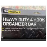 Pro Essentials Heavy Duty 4 Hook Organizer Bar, 24 in