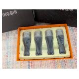 4 Sizes Cigar Nozzle Holder Pure Copper Resin Sculpture Pattern Cigar Pipe Set Vintage Silver