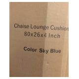 80 x 26 x 4 in. (2-Pack) Outdoor Chaise Lounge Cushion, Water Resistant Patio Replacement Seat Cushion, Sky Blue