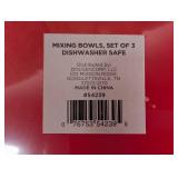 3 Red Mixing Bowls
