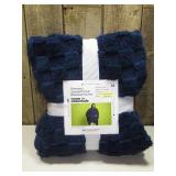 Room Essentials - Oversized Jacquard Plush Wearable Blanket, Blue, One Size