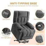 Recliner Chair with Massage and Heating, Home Theater Seating with Lumbar Support, Adjustable Electric Power Lift Chairs - Gray