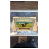 early 1900s horse racing window decal