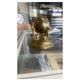 brass dog themed inkwell