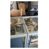 antique brass greyhound themed book ends