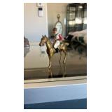 antique Saratoga raceway souvenir horse and jockey toy