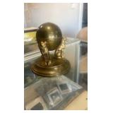 brass dog themed inkwell