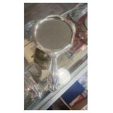 antique brush and mirror set marked German silver