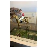 antique Saratoga raceway souvenir horse and jockey toy