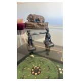 silver plated greyhound dog display piece