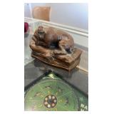 vintage bronze dog statue