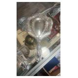 antique brush and mirror set marked German silver