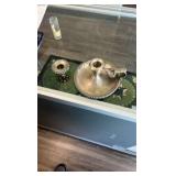 antique silver plated candle holder with snuffer