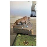 vintage bronze dog statue