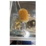 antique brush and mirror set marked German silver