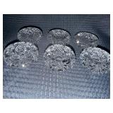 Lot of 6 vintage glass open salt sellers GLOWS