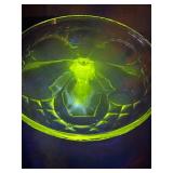 Eapg glass pedestal cake stand GLOWS