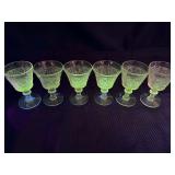 Vintage Duncan miller crystal stemware sandwich pattern GLOWS