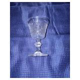 Vintage Duncan miller crystal stemware sandwich pattern GLOWS