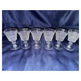 Vintage Duncan miller crystal stemware sandwich pattern GLOWS