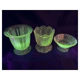 Misc lot of vintage glass that GLOWS
