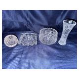 Lot of vintage cut crystal decor glass