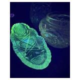 Lot of vintage glass that GLOWS green