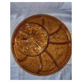 Vintage Indiana Amber glass egg plate