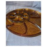 Vintage Indiana Amber glass egg plate