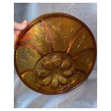 Vintage Indiana Amber glass egg plate