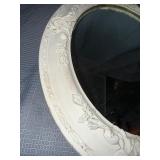 Antique ornate oval wall mirror
