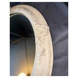 Antique ornate oval wall mirror