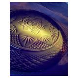 vintage Luminarc ruby red cadmium glass plate GLOWS
