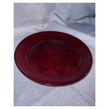 vintage Luminarc ruby red cadmium glass plate GLOWS