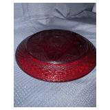 vintage Luminarc ruby red cadmium glass plate GLOWS