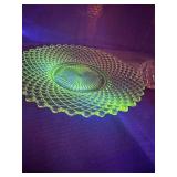Vintage westermorland hobnail clear plate GLOWS