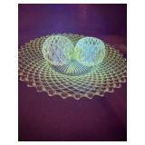 Vintage westermorland hobnail clear plate GLOWS