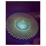 Vintage westermorland hobnail clear plate GLOWS