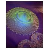 Vintage westermorland hobnail clear plate GLOWS